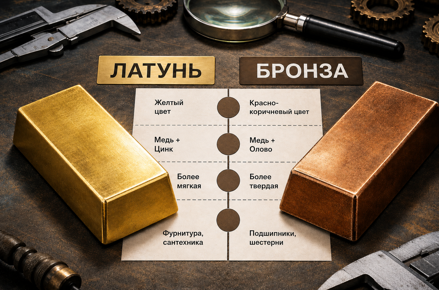 бронза и латунь отличия